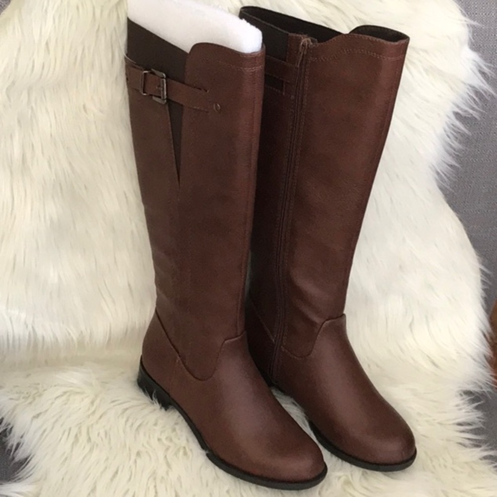 Soda Cognac Tall Boots for wider calf